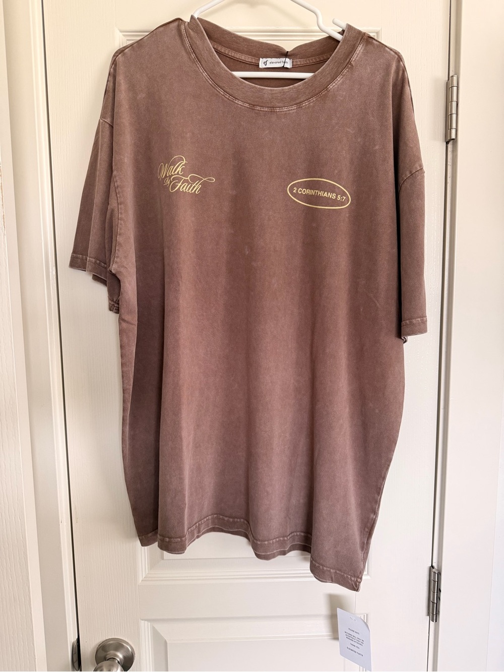 Walk By Faith Brown Graphic Tee - Unbranded